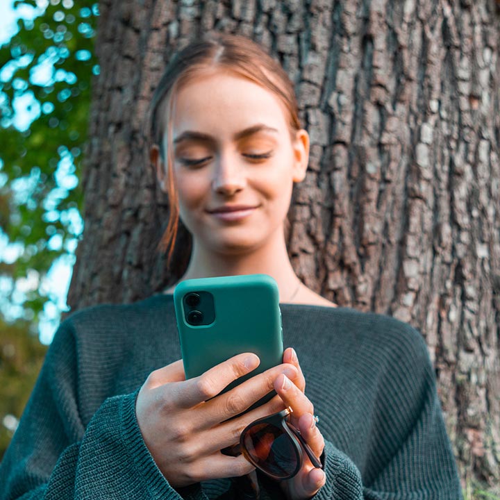 Lady using a smartphone